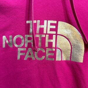 North face hoodie.  Magenta with gold for the north face.